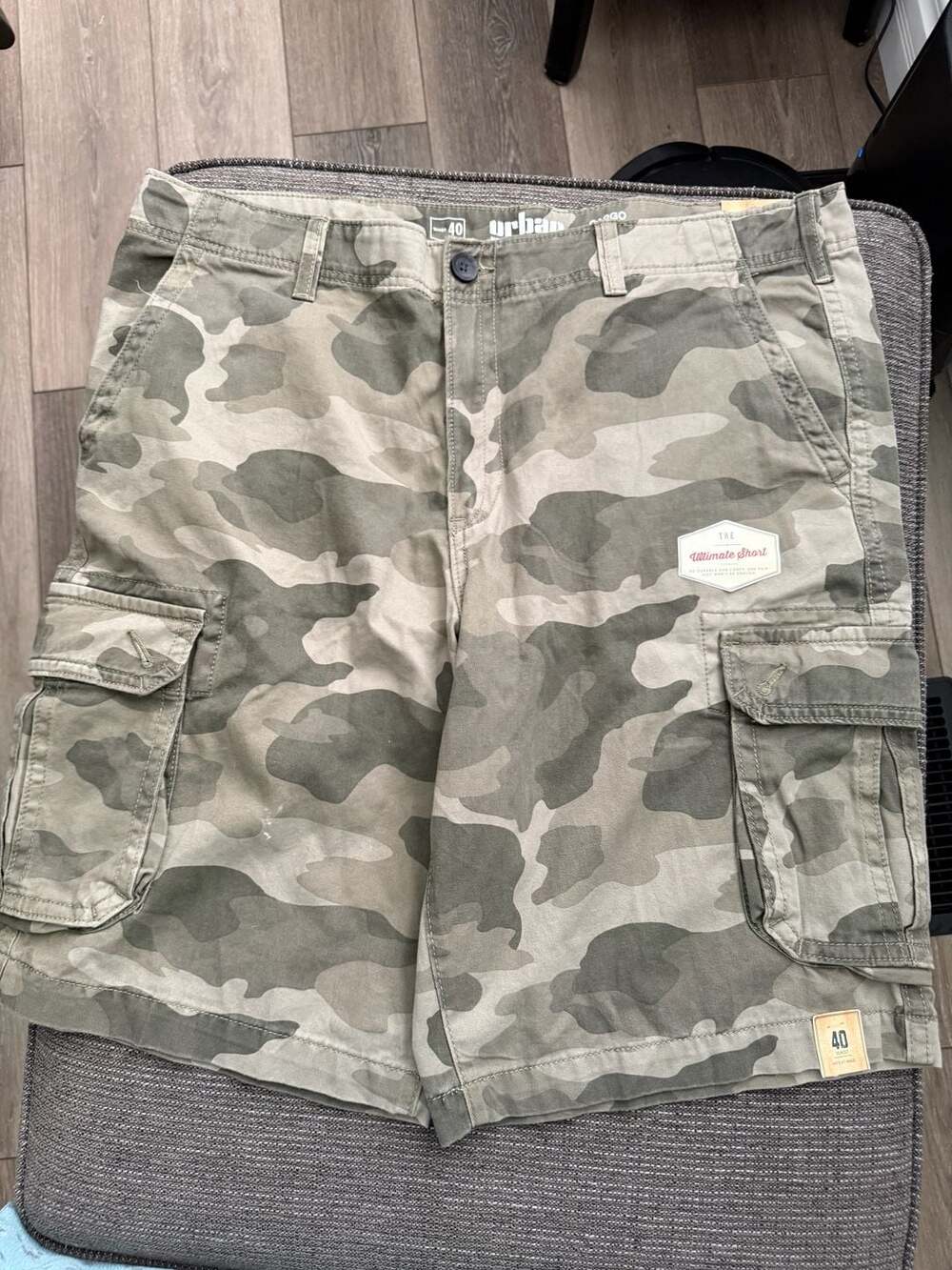 Urban Pipeline Ultimate Cargo Shorts Green Camo Size 40